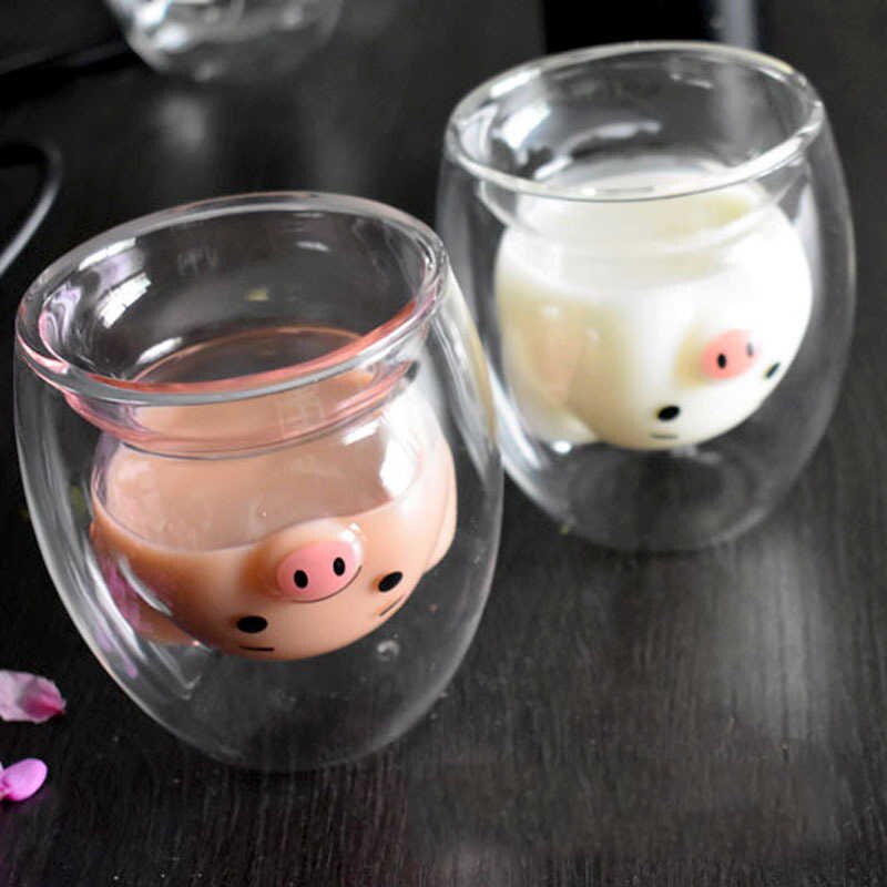 Glass Mug Pig