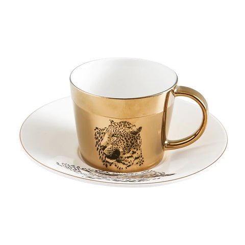 Tekopp Guld Djurmotiv