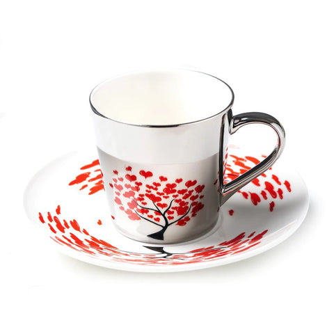 Kaffekopp Med Körsbärsträd