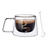 Kaffekopp Glas Sked