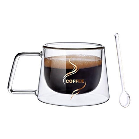 Kaffekopp Glas Sked