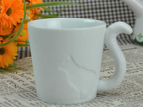 Katt Kaffekopp Vit